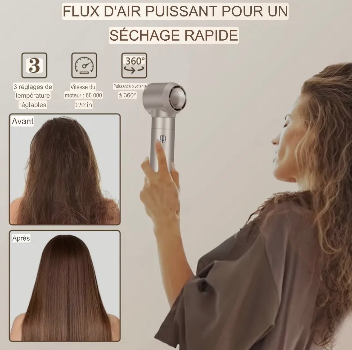 accelerateurdepousse - pouss’boostBrosse/ Séchoir 5 en 1